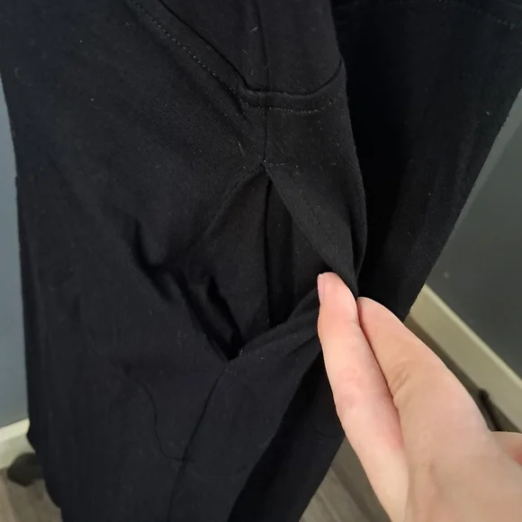 Eileen Fisher Black Short Sleeve Dress With Pockets Size Small - Picture 4 of 7